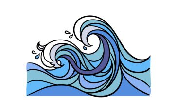 how to draw ocean waves image