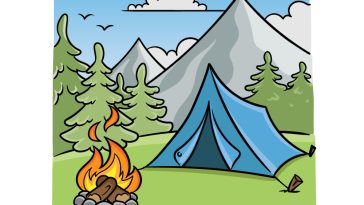 how to draw camping image