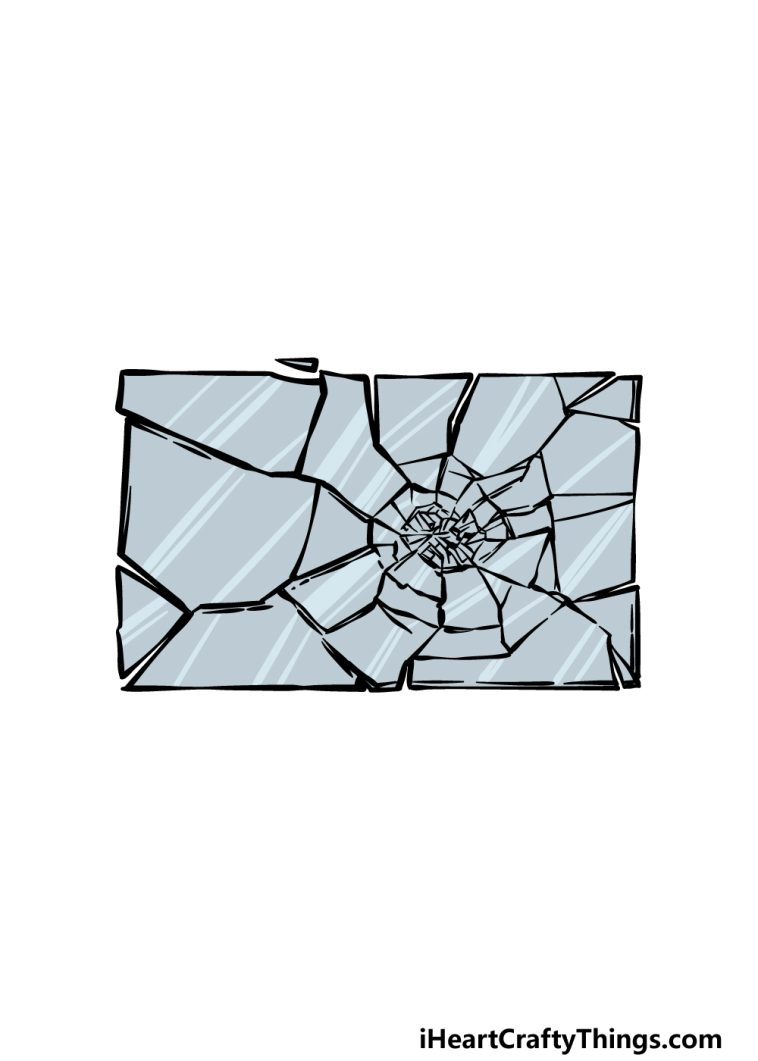 how to draw broken glass image