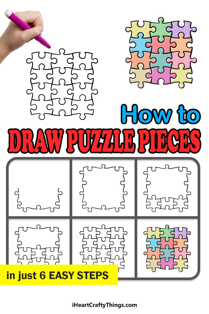 Puzzle Pieces Drawing How To Draw Puzzle Pieces Step By Step