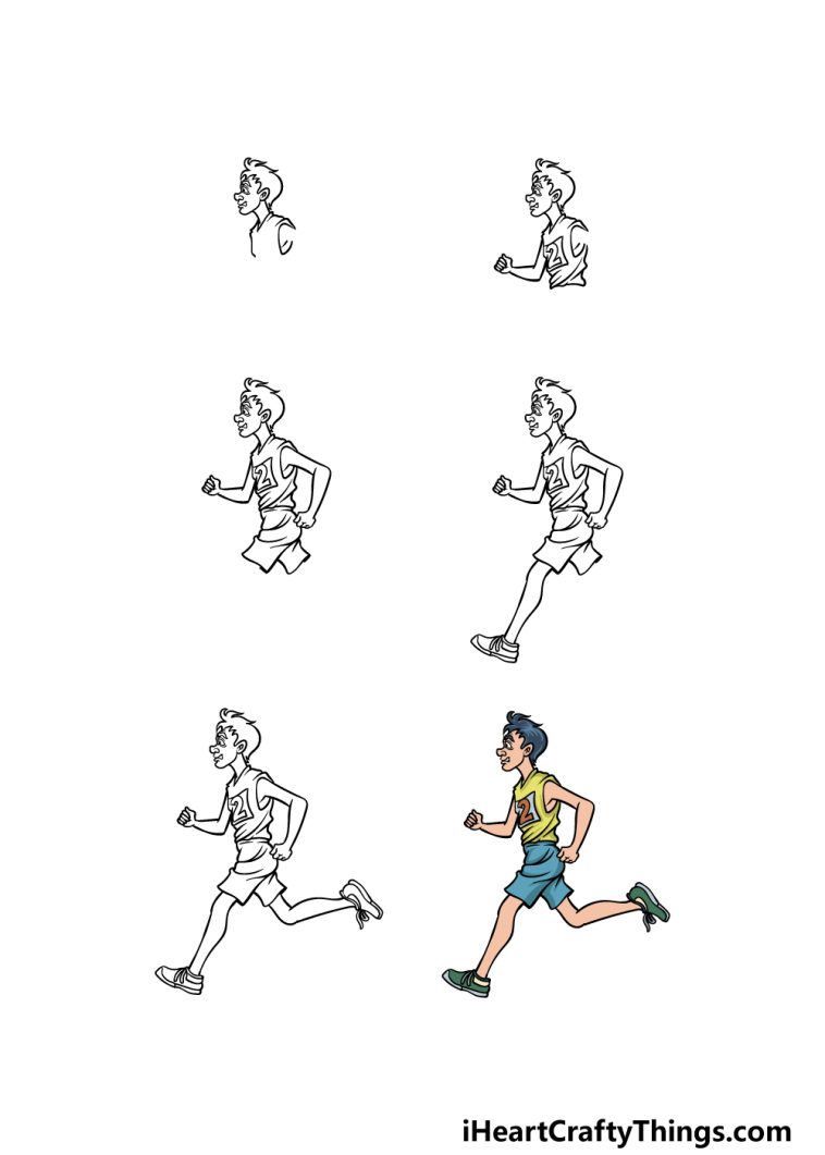 Running Drawing How To Draw Running Step By Step