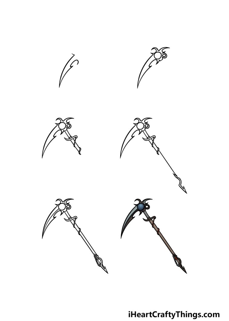 Scythe Drawing How To Draw A Scythe Step By Step