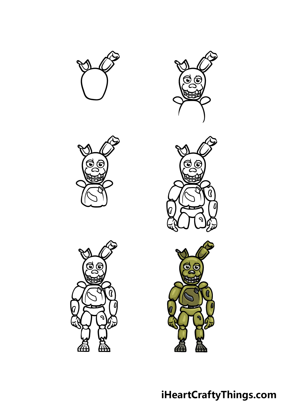 How to draw Springtrap (Five Nights at Freddy's) 