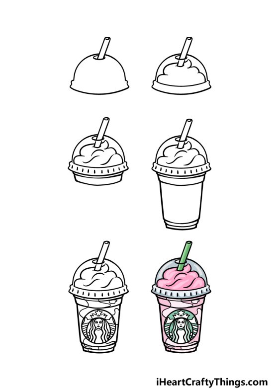 Starbucks Drawing How To Draw Starbucks Step By Step