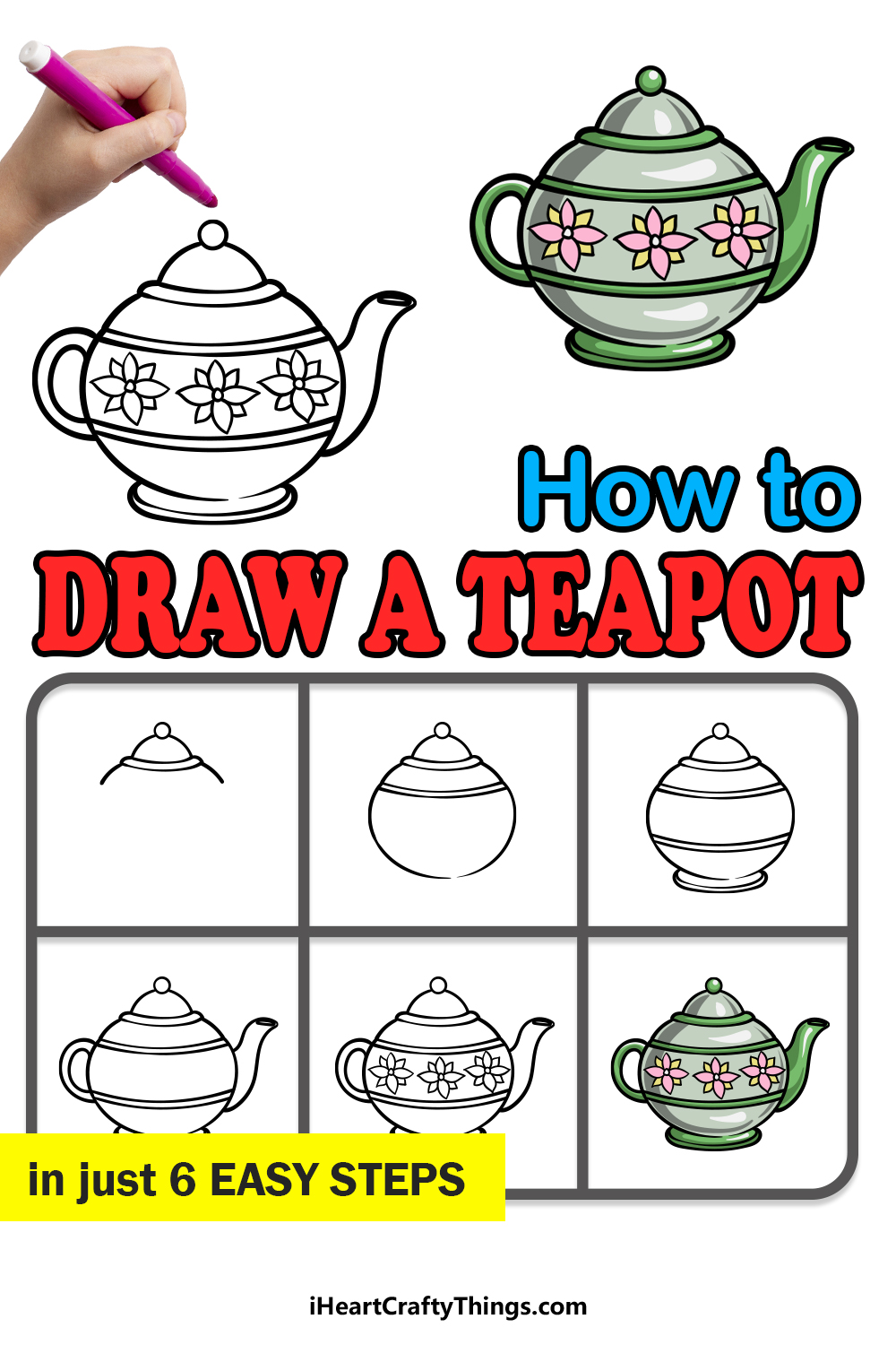 Teapot Drawing {4 Easy Steps}! - The Graphics Fairy