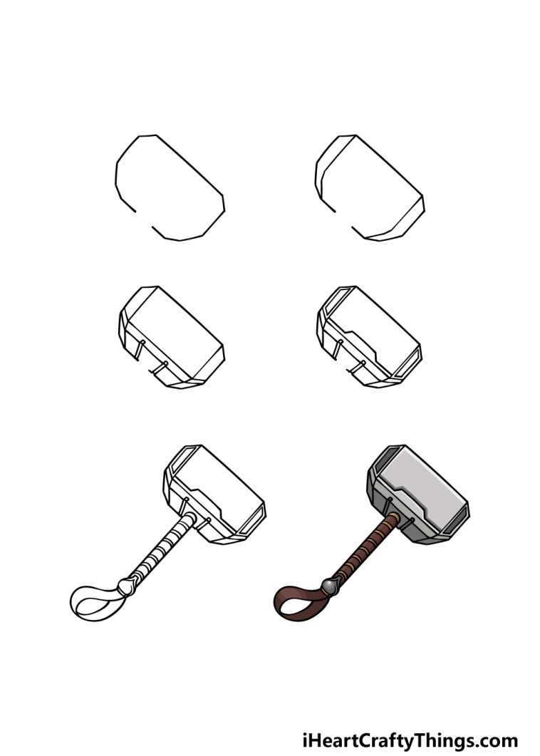 Thor's Hammer Drawing How To Draw Thor’s Hammer Step By Step