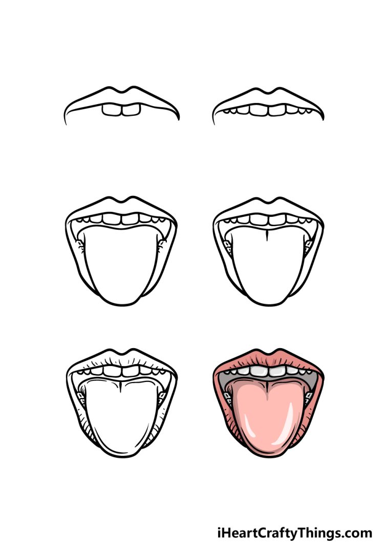 Tongue Drawing How To Draw A Tongue Step By Step