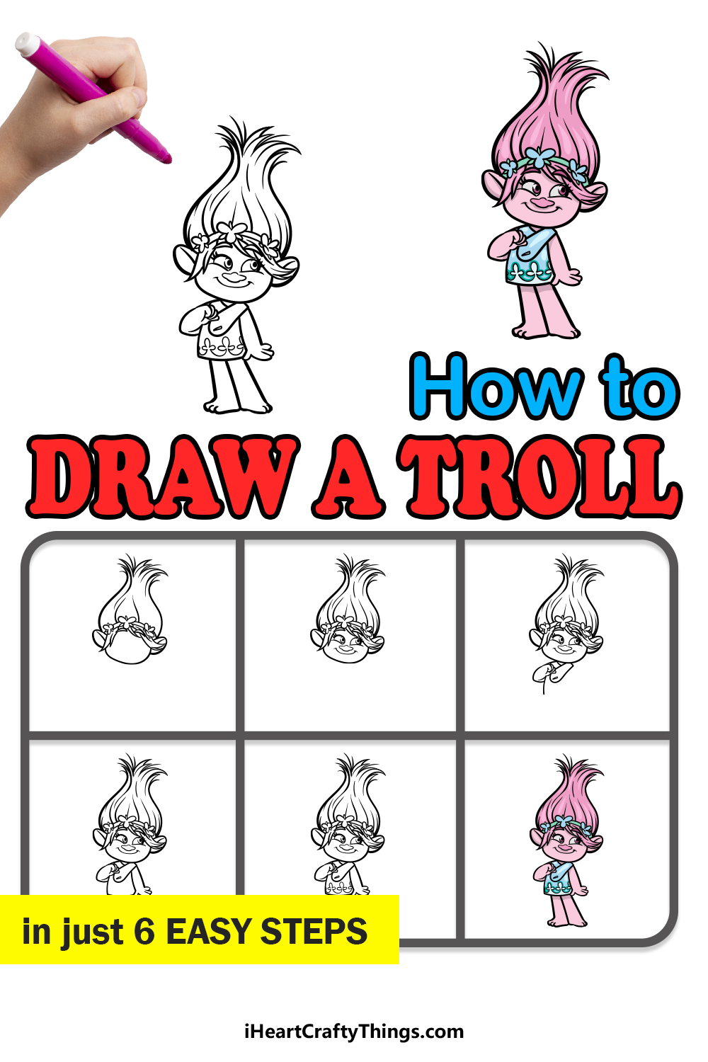how to draw a troll in 6 easy steps