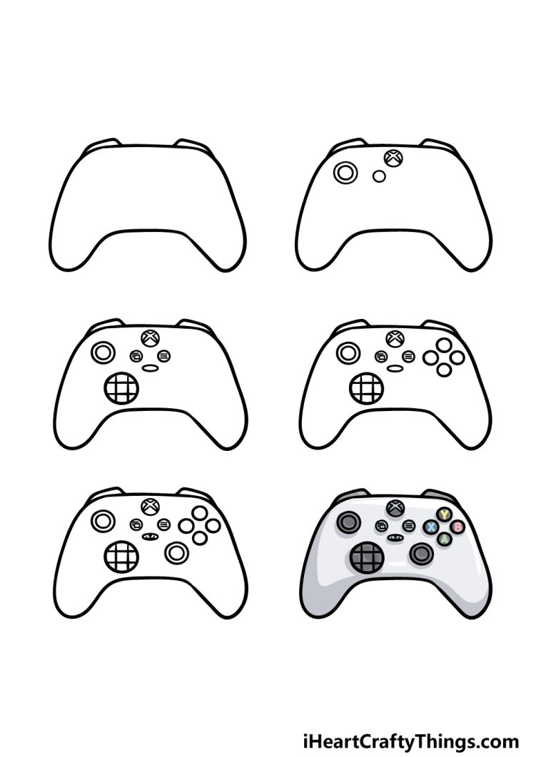 Xbox Controller Drawing How To Draw An Xbox Controller Step By Step