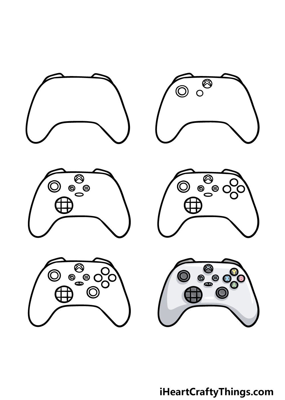 HOW TO DRAW GAME CONTROLLER  STEP BY STEP TUTORIAL 