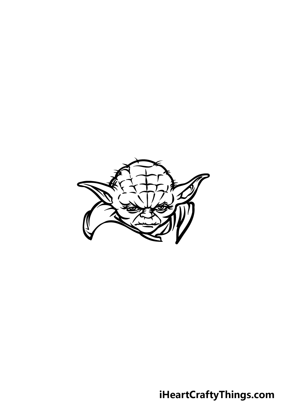 how to draw Yoda step 1