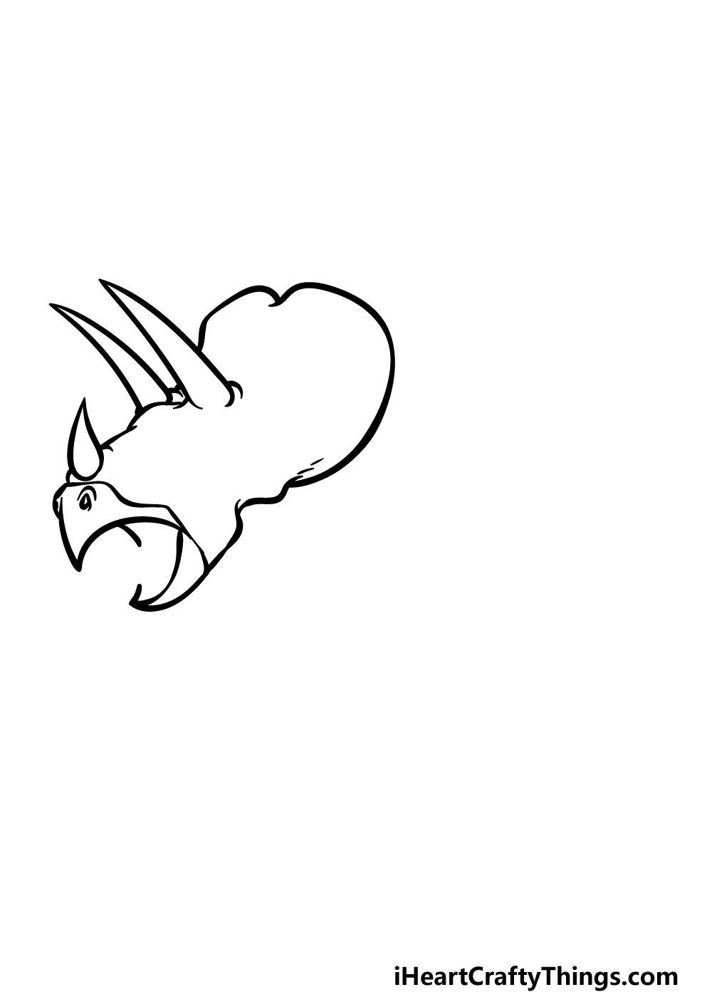 how to draw a Triceratops step 1