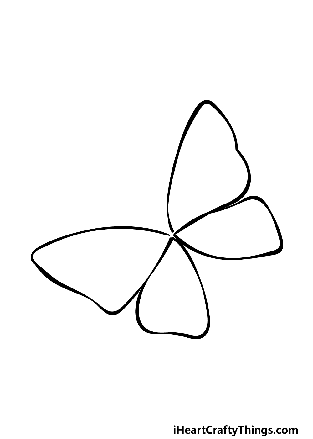 how to draw a Colorful Butterfly step 1