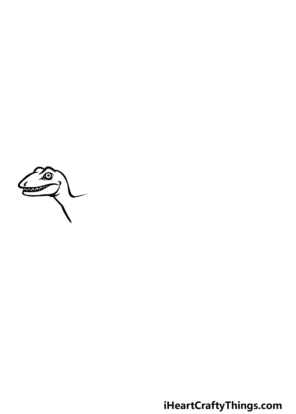 how to draw a Velociraptor step 1