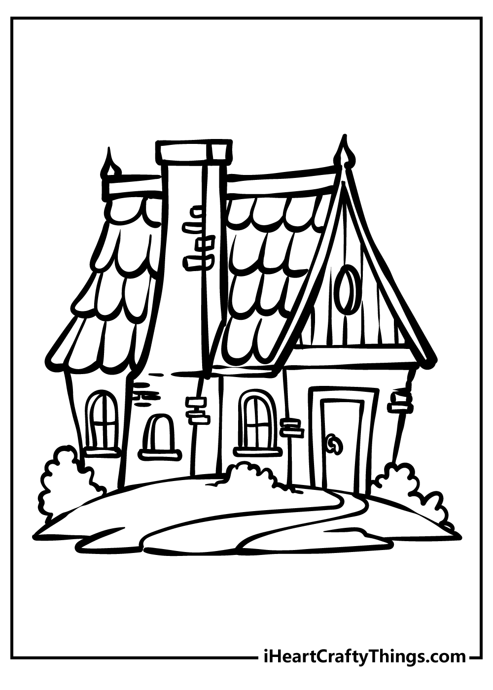 House Drawing For Colouring