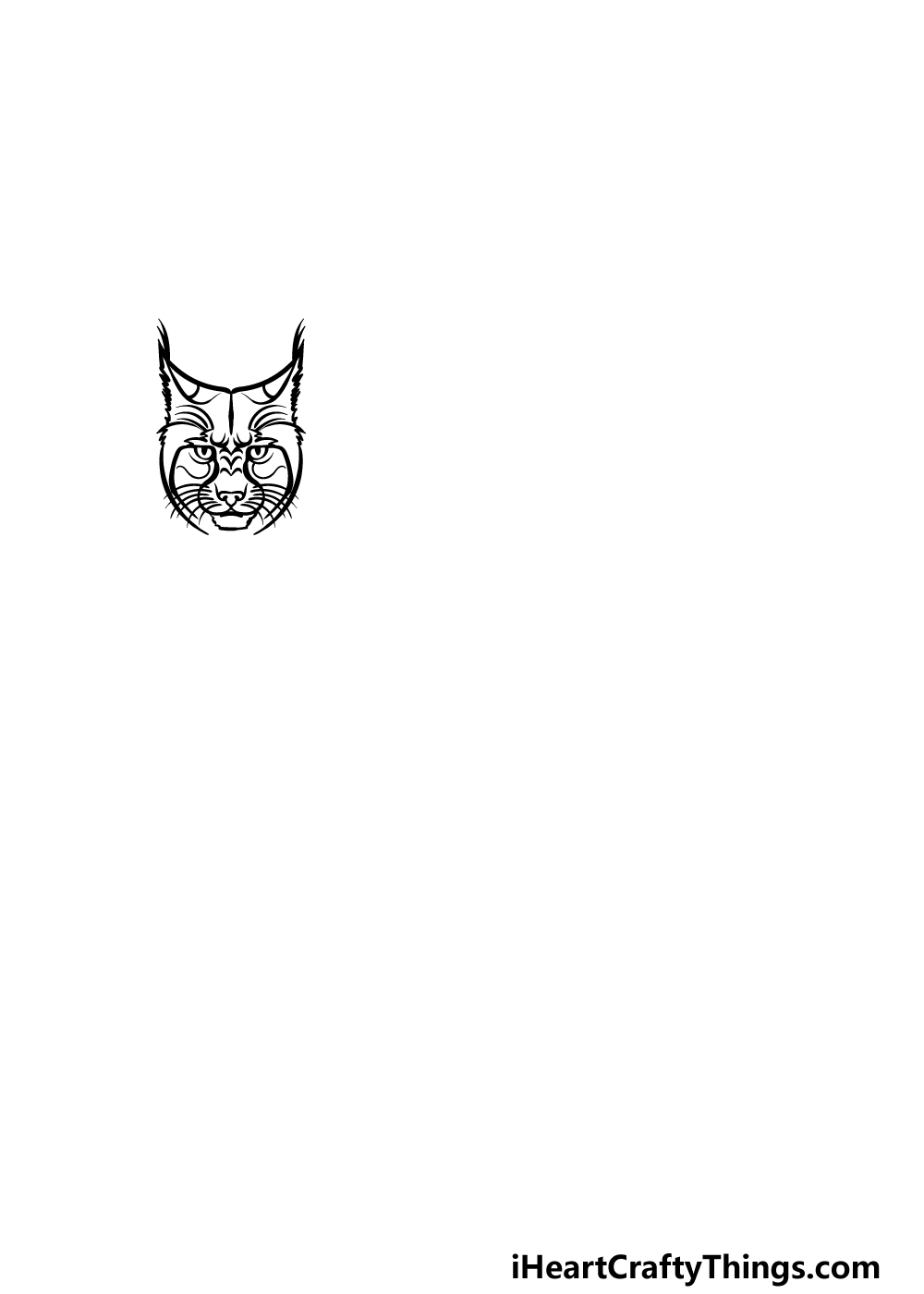 how to draw a Bobcat step 1