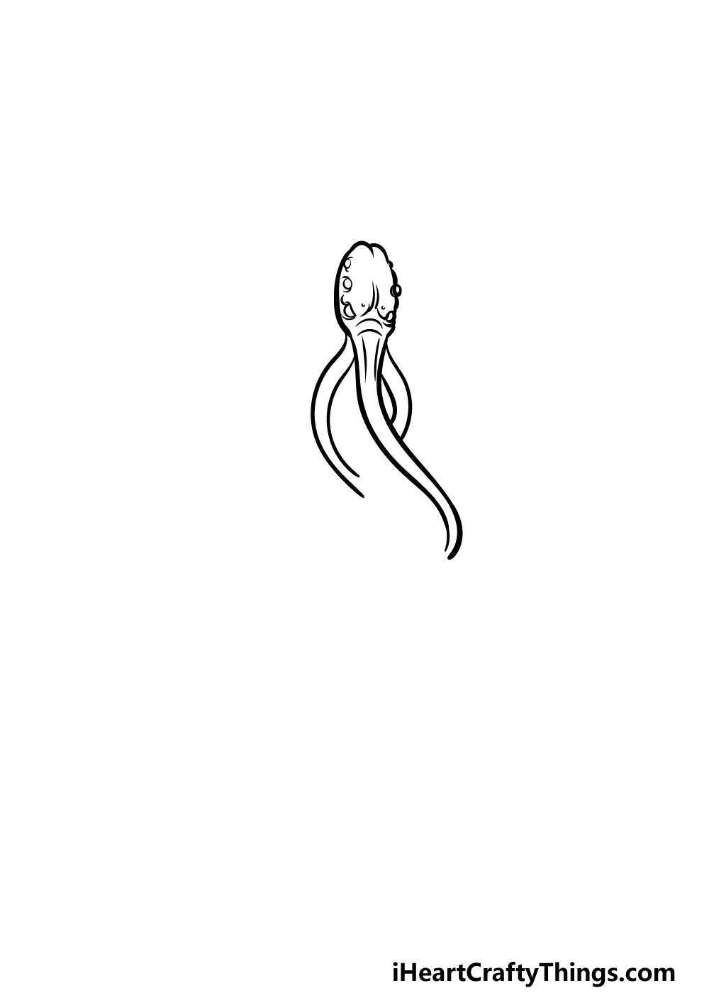 how to draw Cthulhu step 1