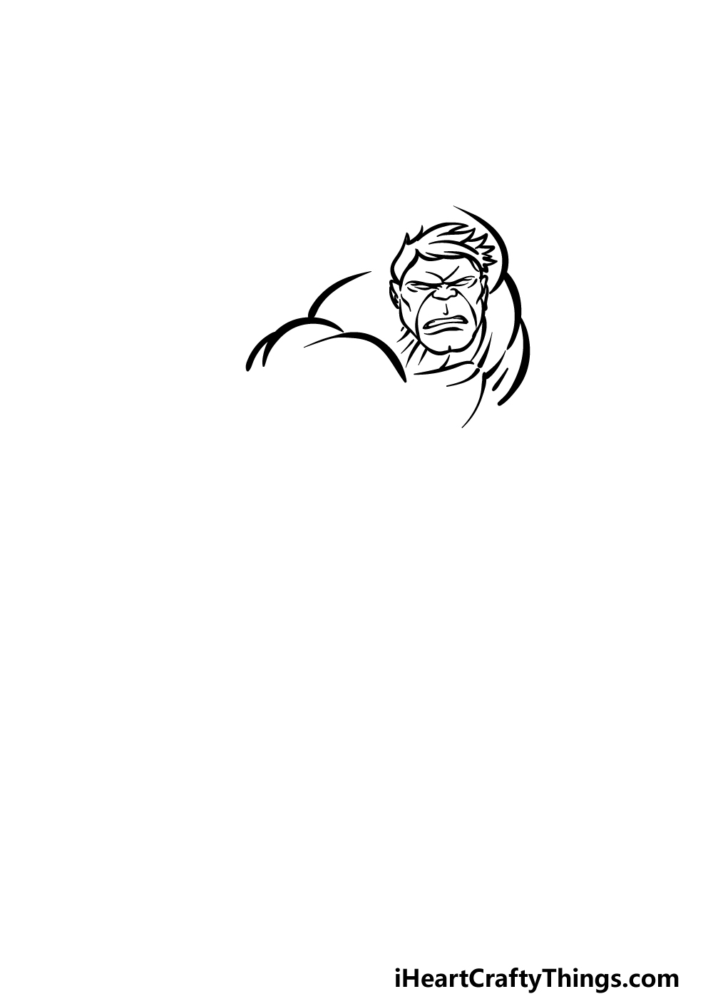 how to draw The Hulk step 1