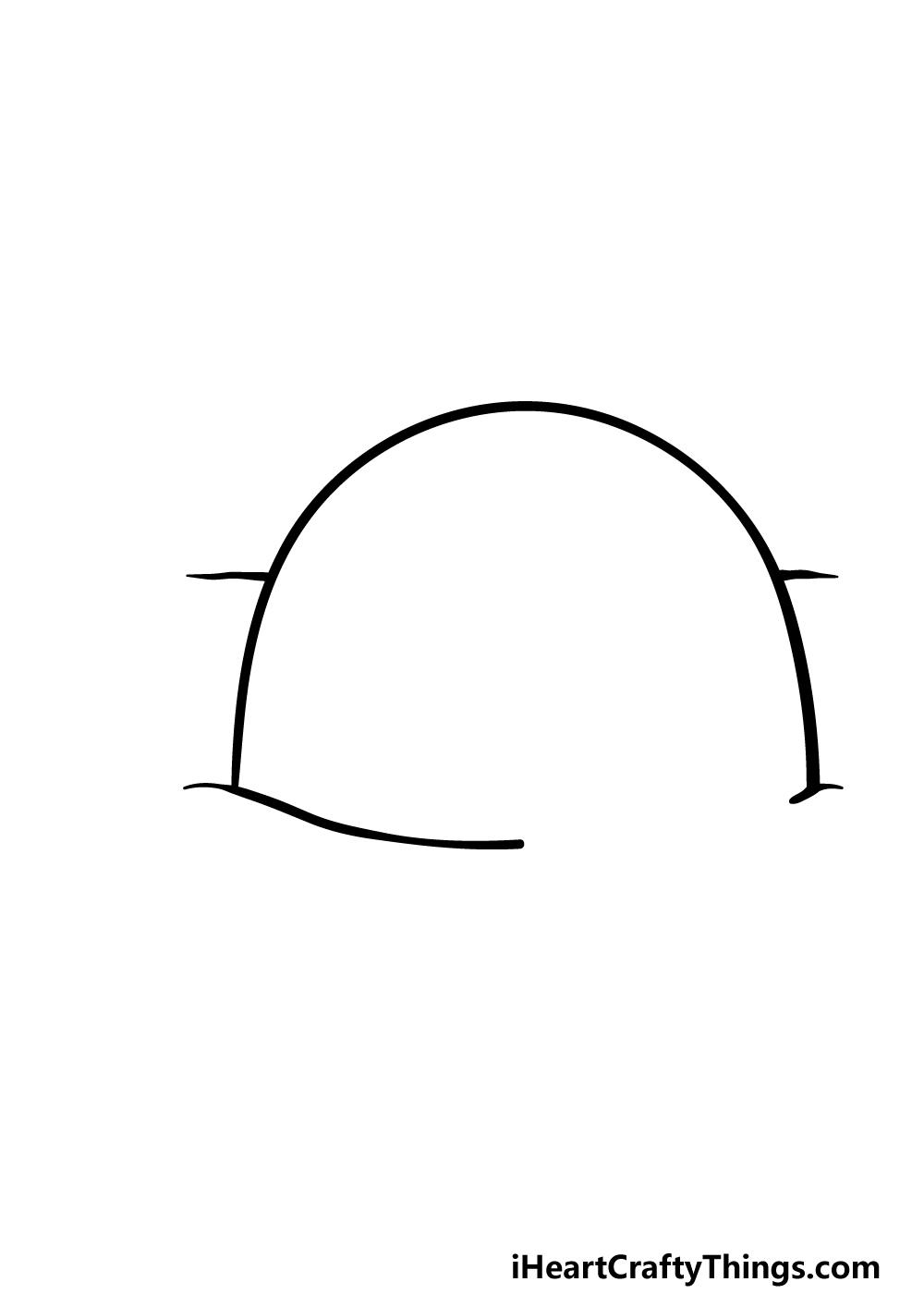 how to draw an Igloo step 1