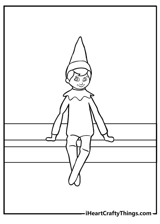 Elf On The Shelf Coloring Pages (Free Printables)