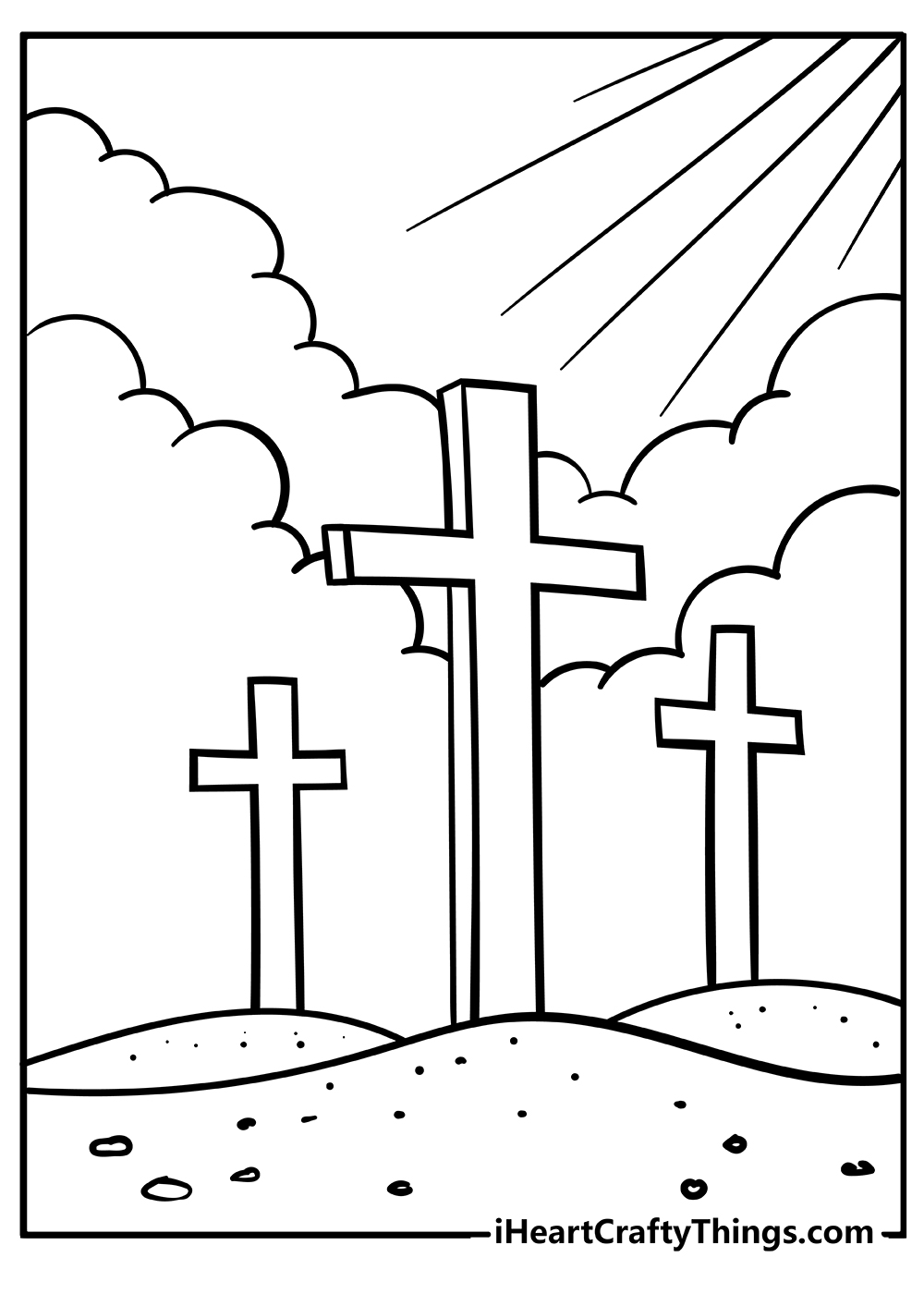 Cross Easy Coloring Pages