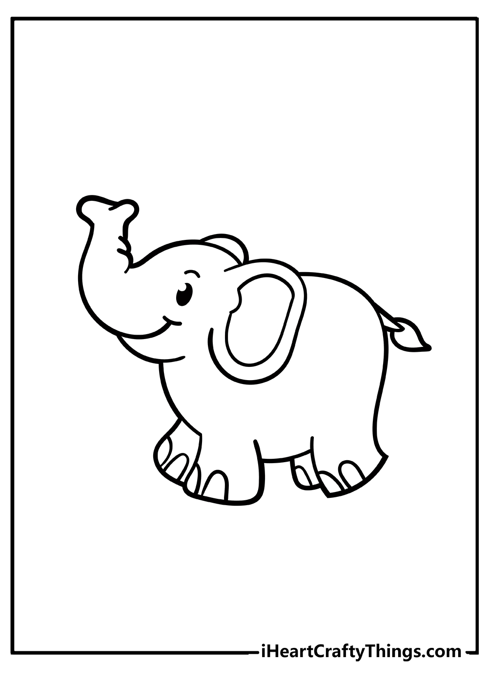 Elephant Easy Coloring Pages 