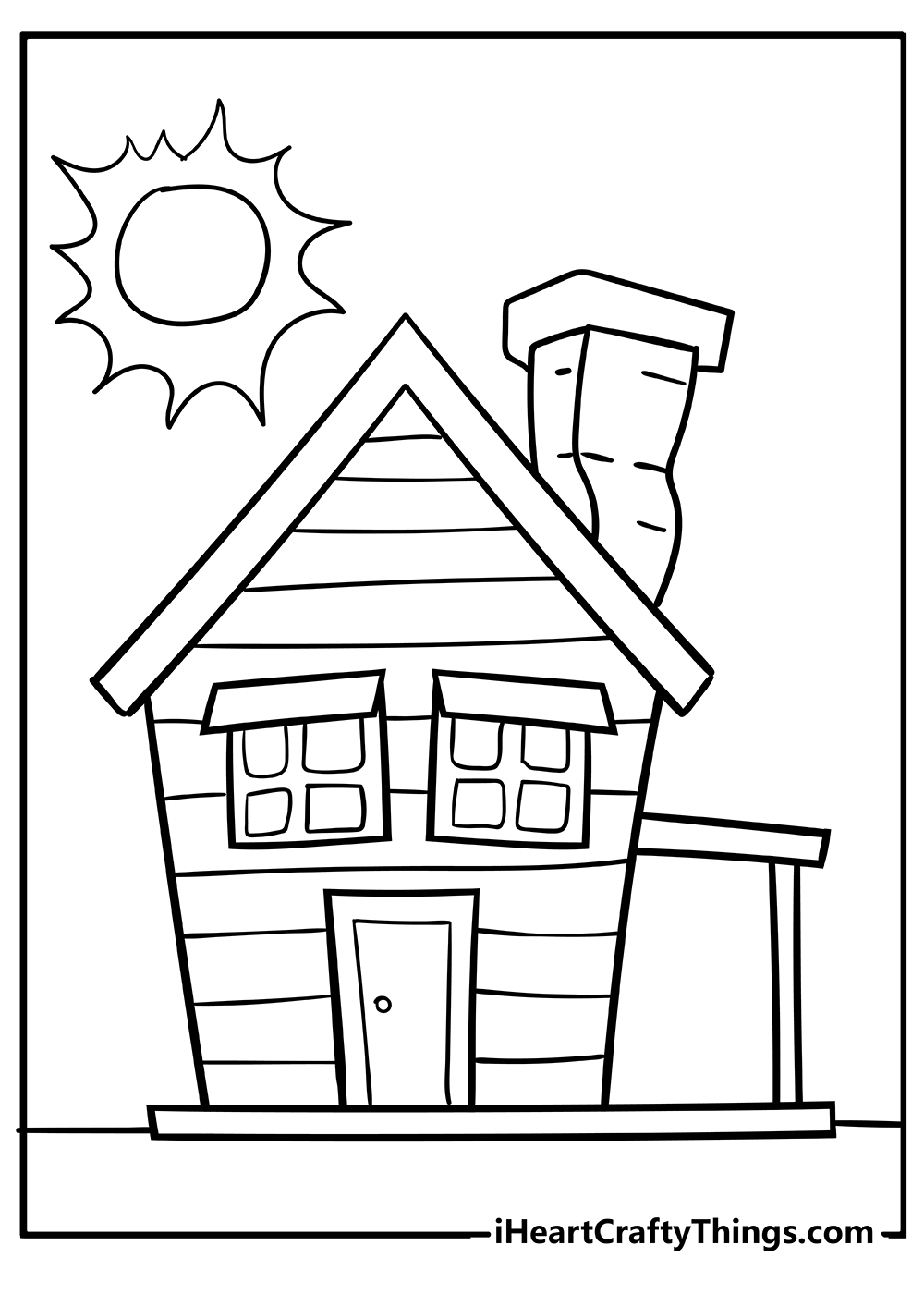 House Easy Coloring Pages