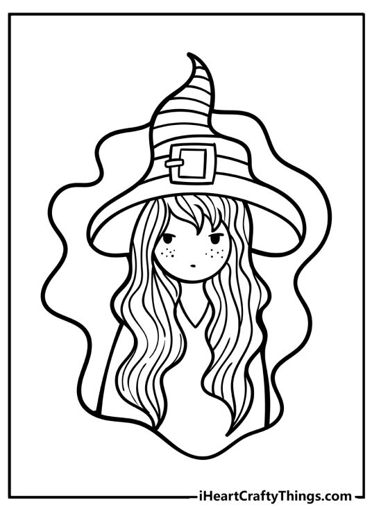 Witch Easy Coloring Pages