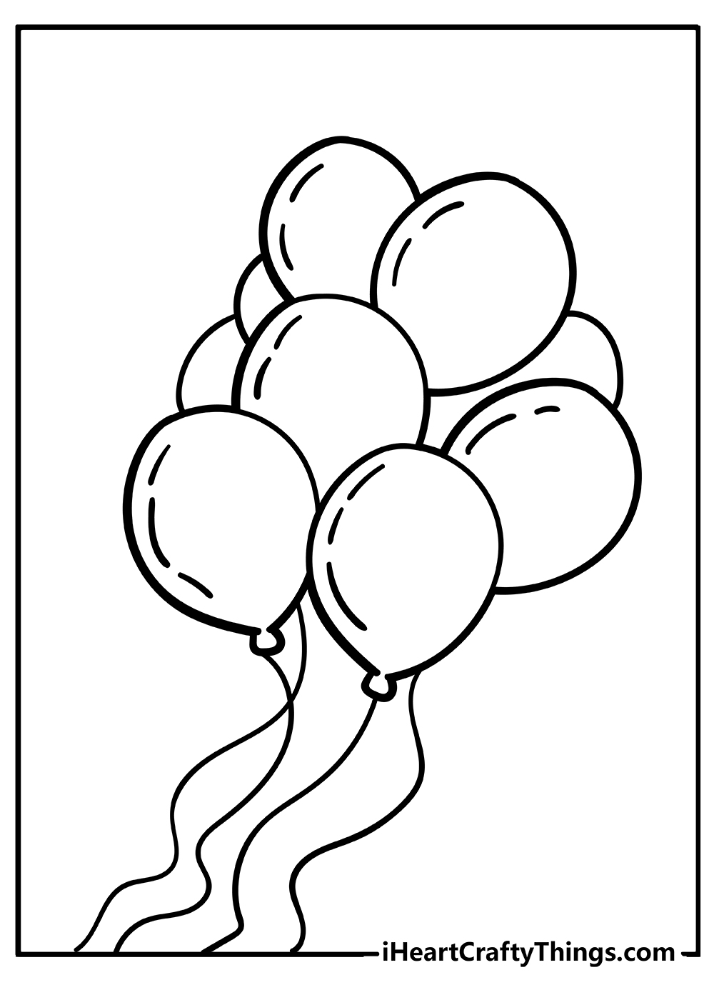 happy birthday balloon coloring page