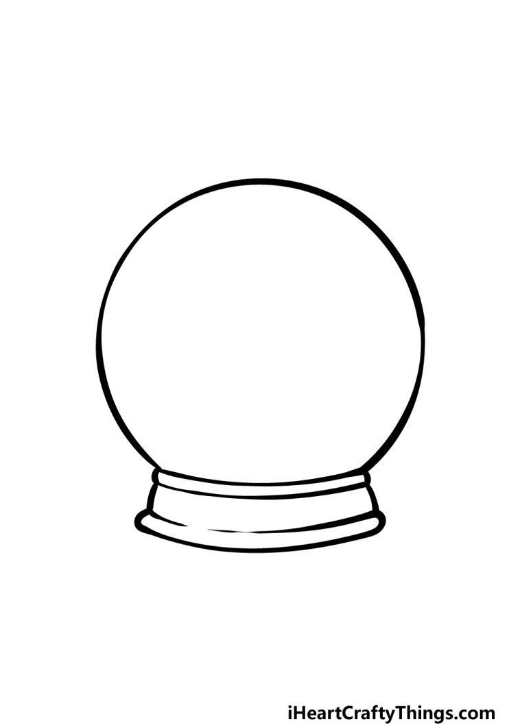 Snow Globe Drawing How To Draw A Snow Globe Step By Step