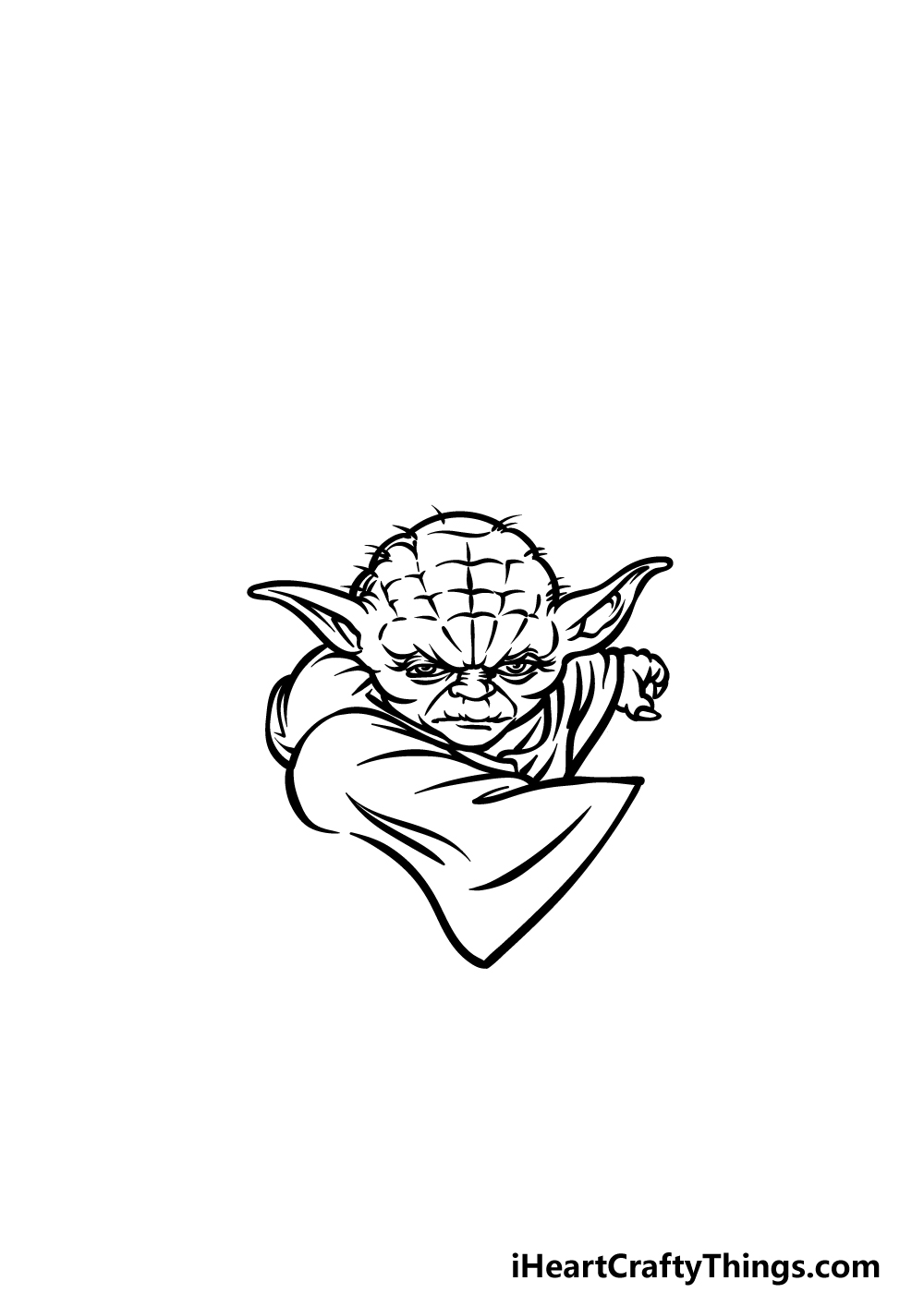 how to draw Yoda step 2