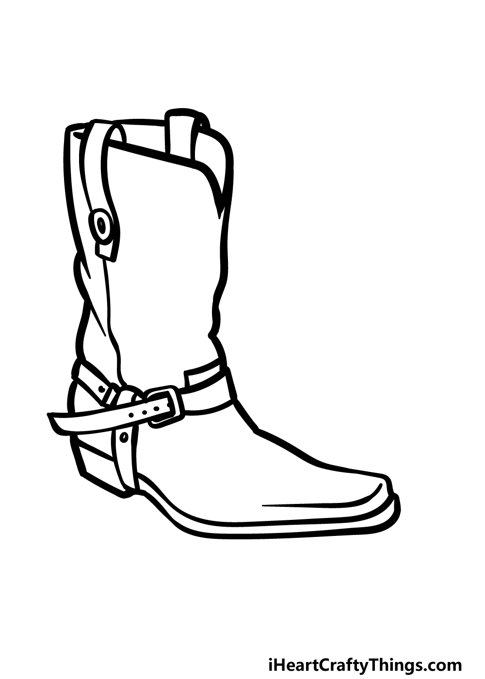 how to draw Cowboy Boots step 2