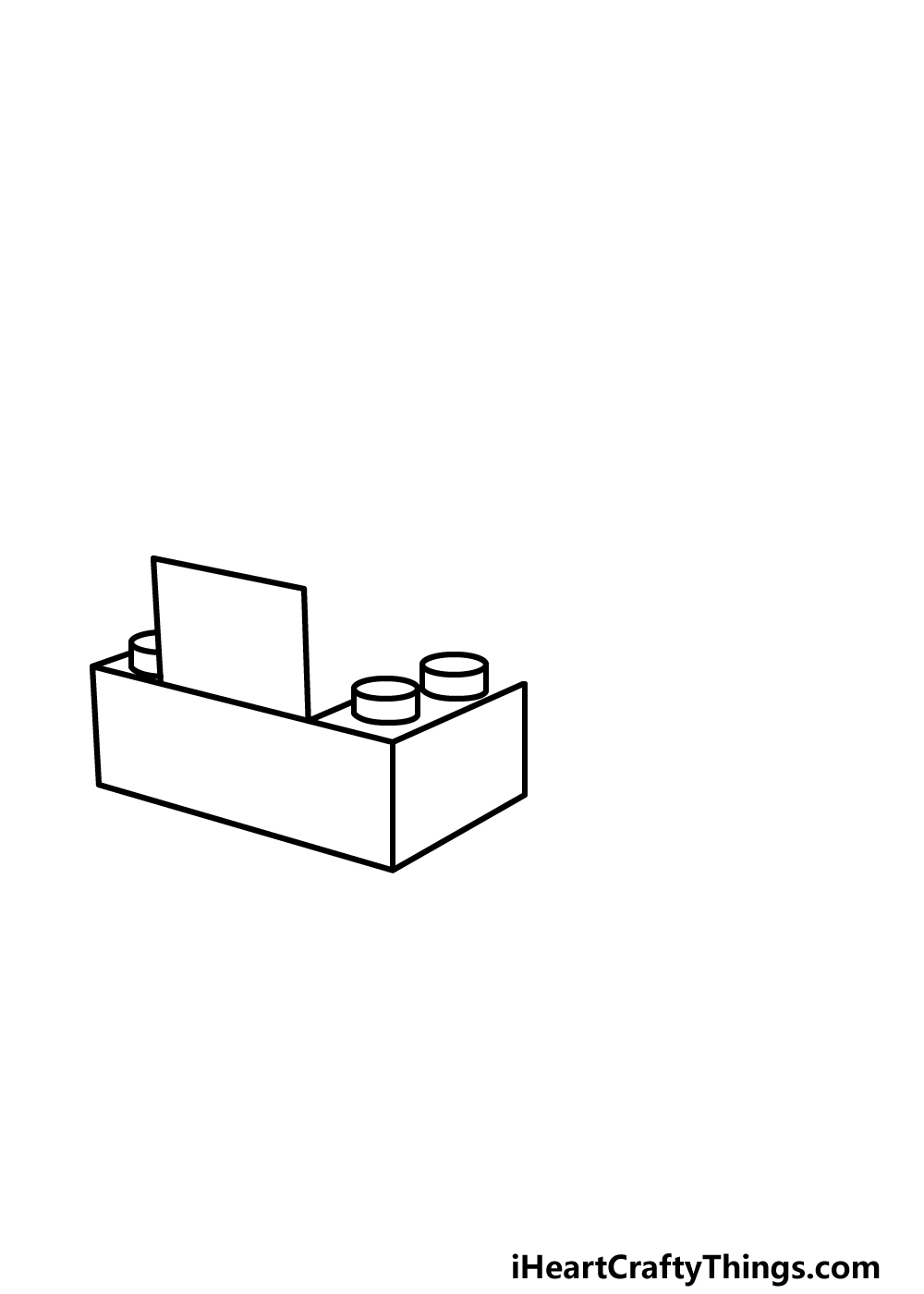 how to draw Lego step 2
