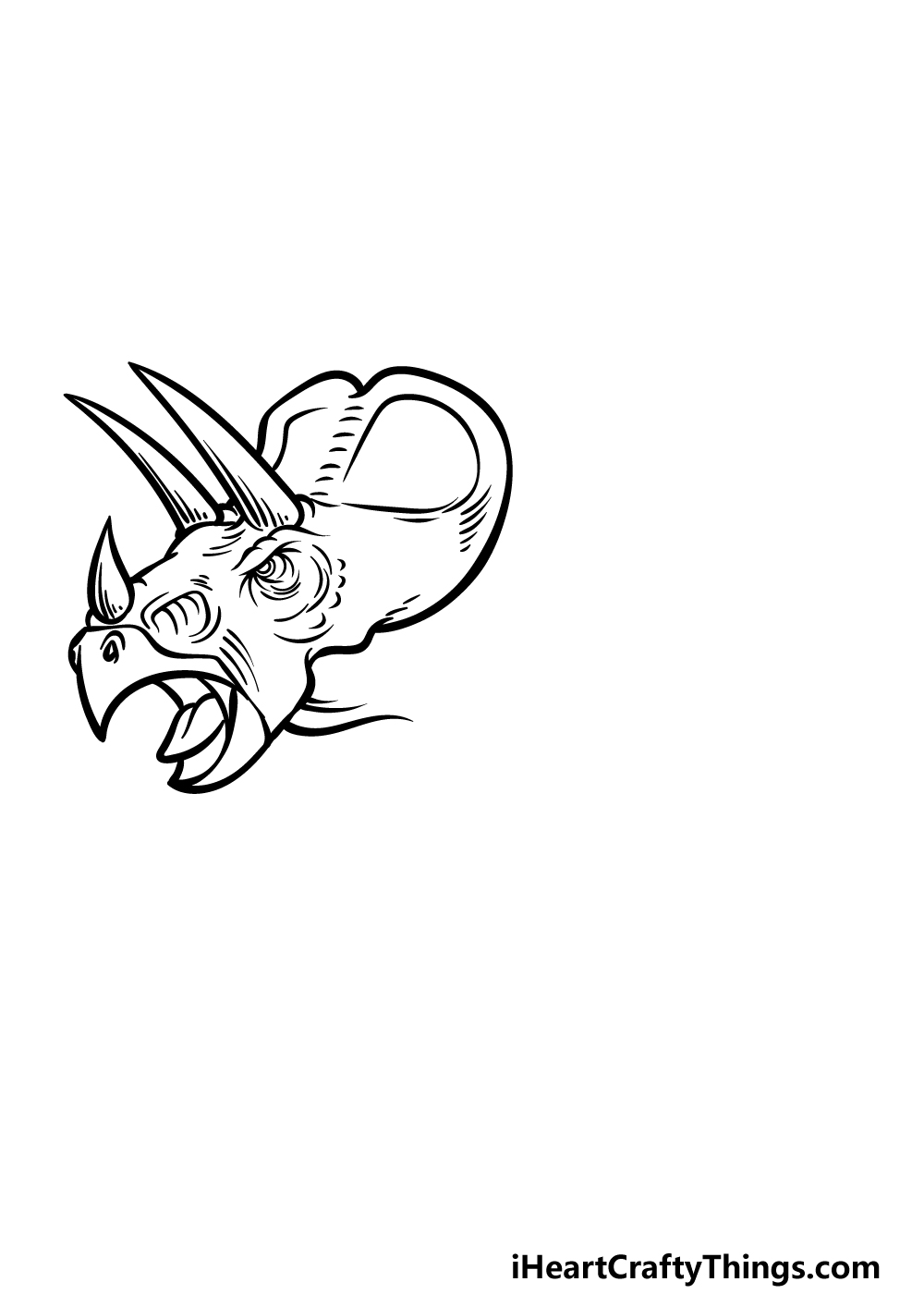 how to draw a Triceratops step 2