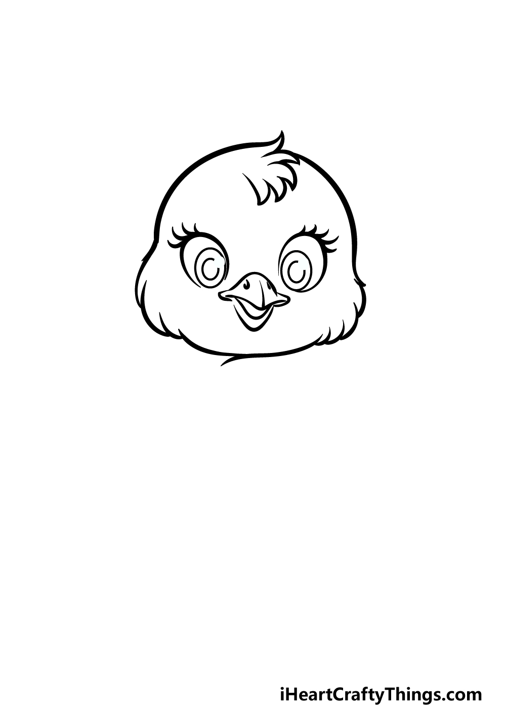 how to draw a Baby Chick step 2