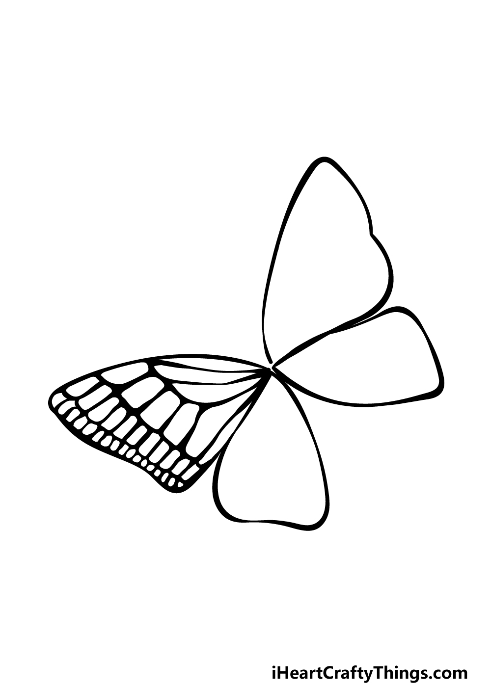 how to draw a Colorful Butterfly step 2