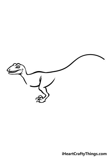 Velociraptor Drawing - How To Draw A Velociraptor Step By Step