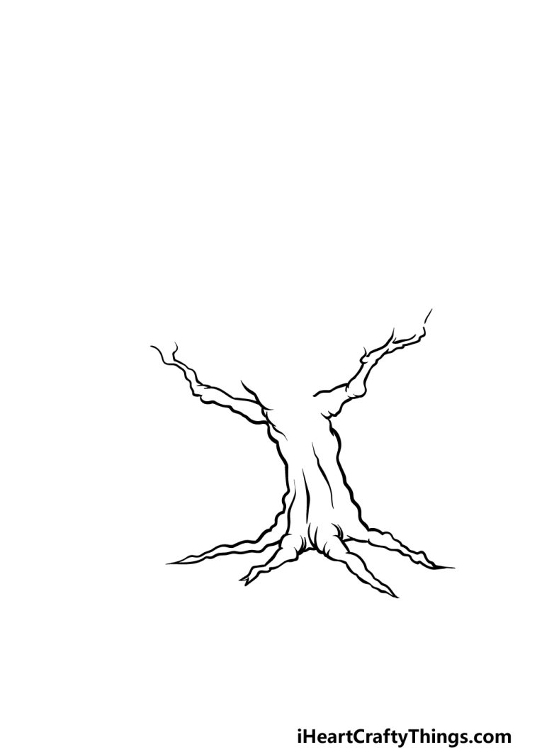 Cartoon Tree Drawing How To Draw A Cartoon Tree Step By Step
