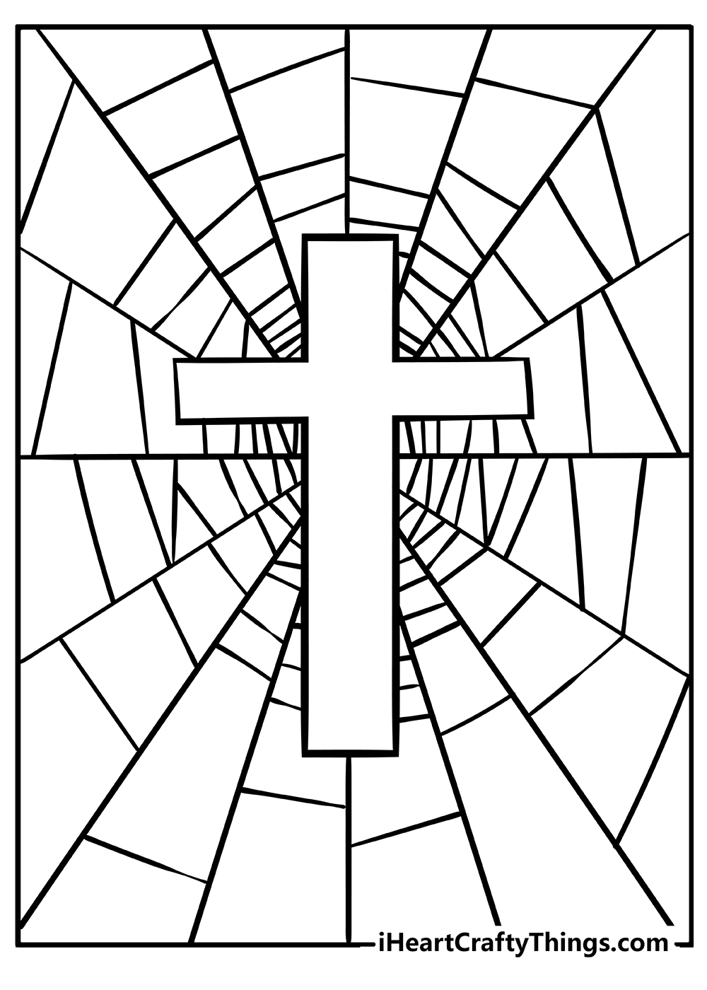 cross with wings coloring pages