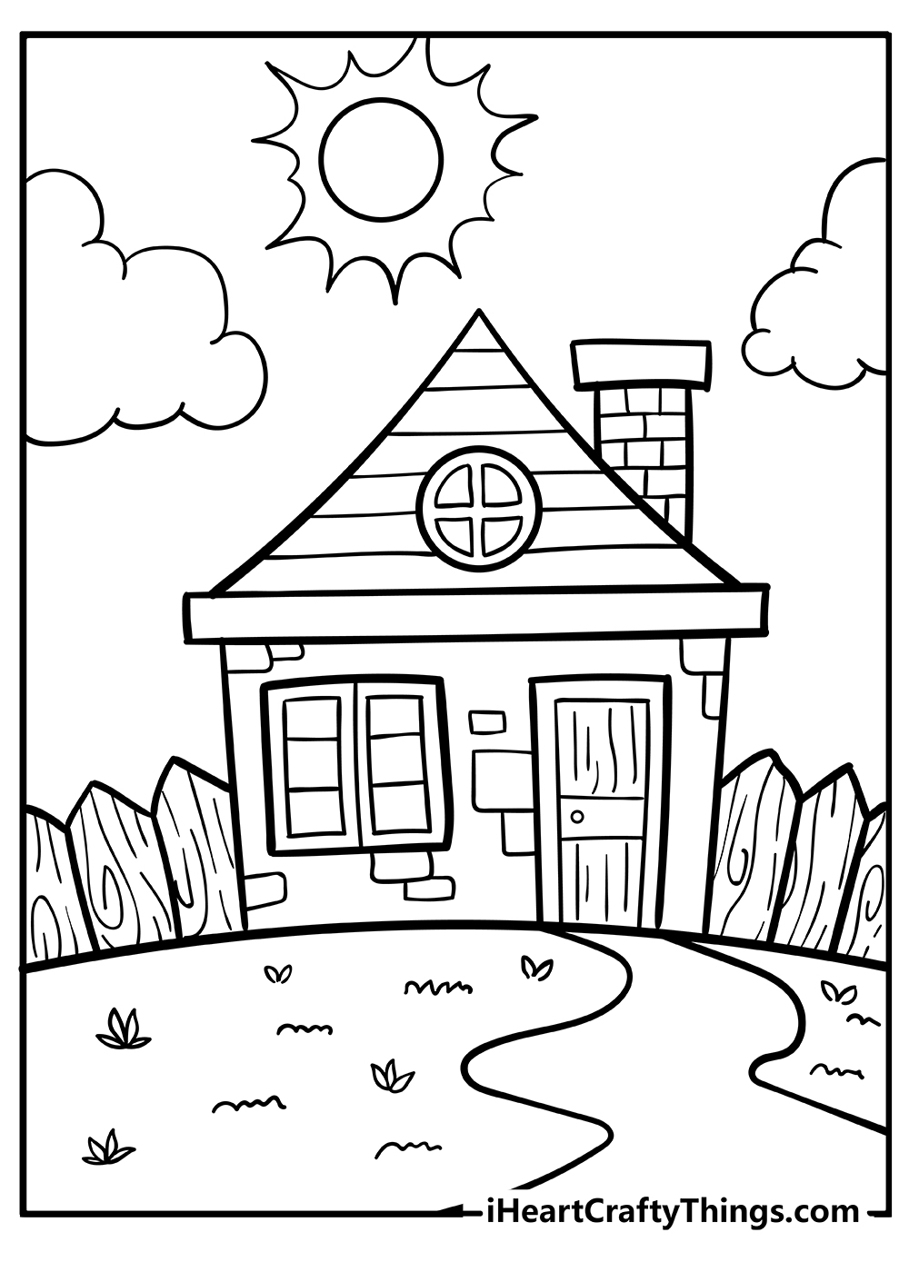 House Coloring Pages for adults free printable