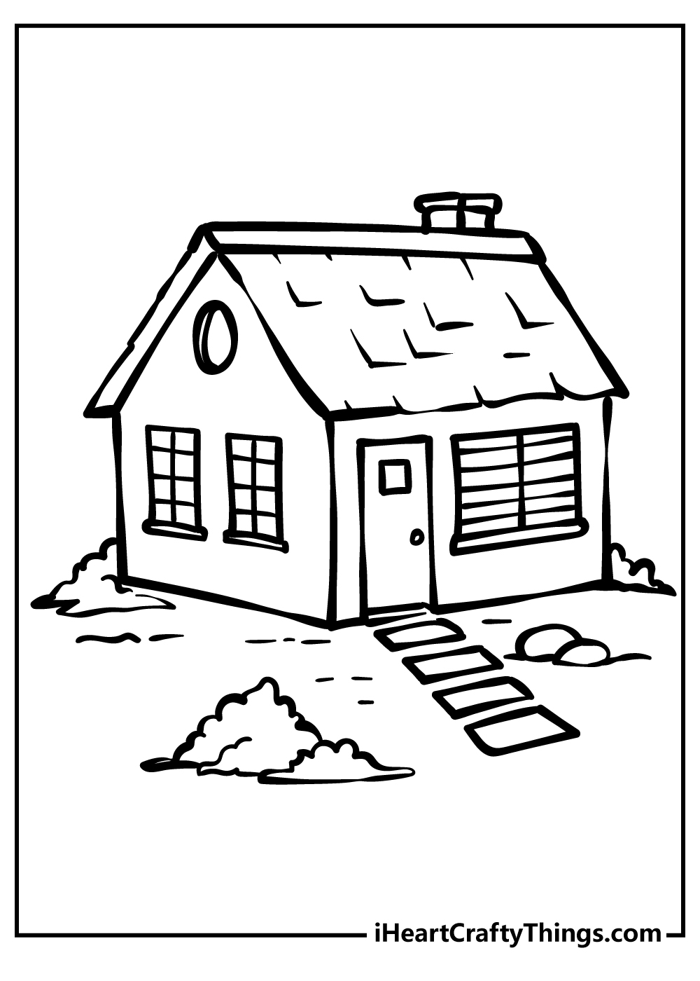 Simple House Coloring Pages