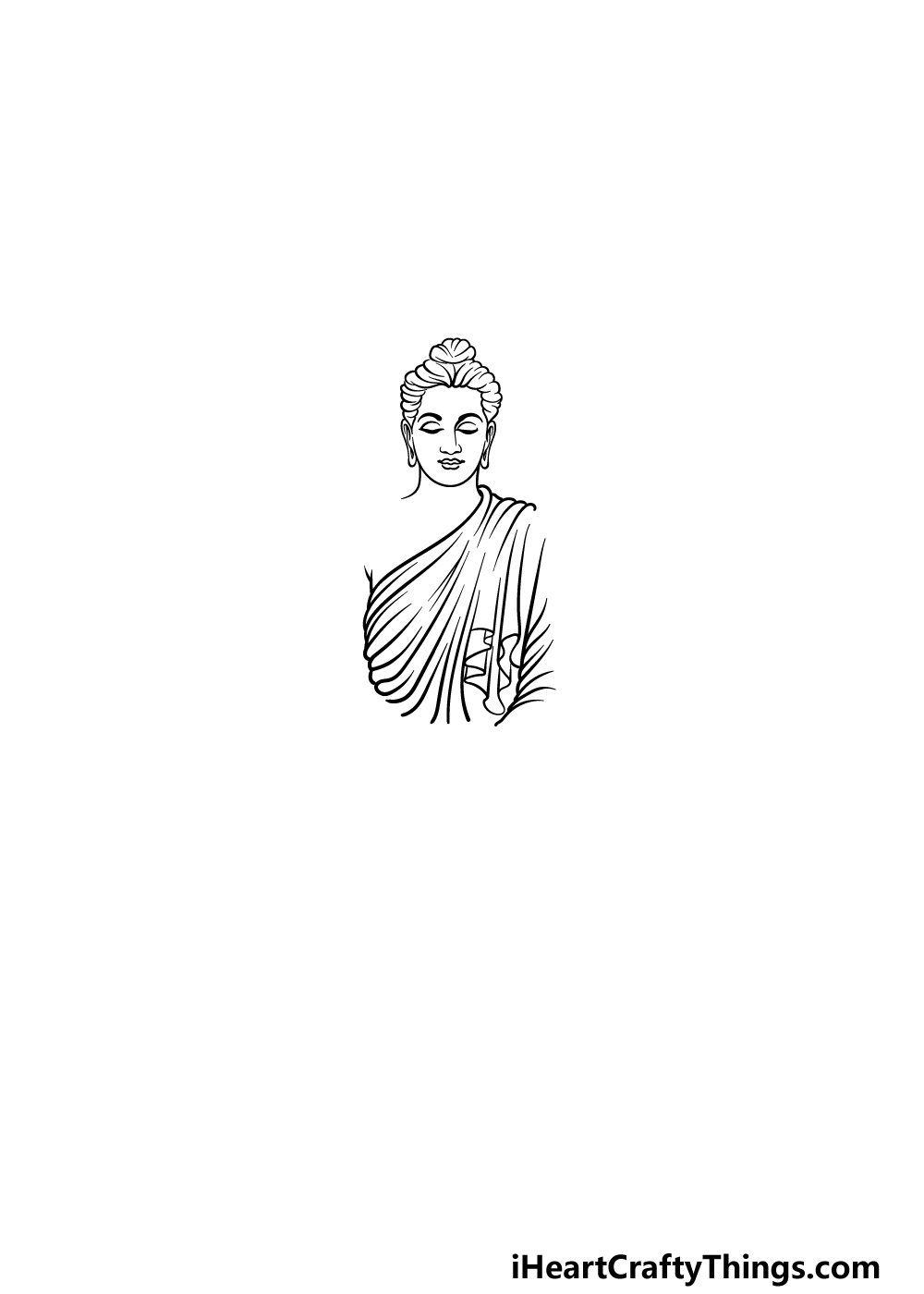 how to draw Buddha step 2
