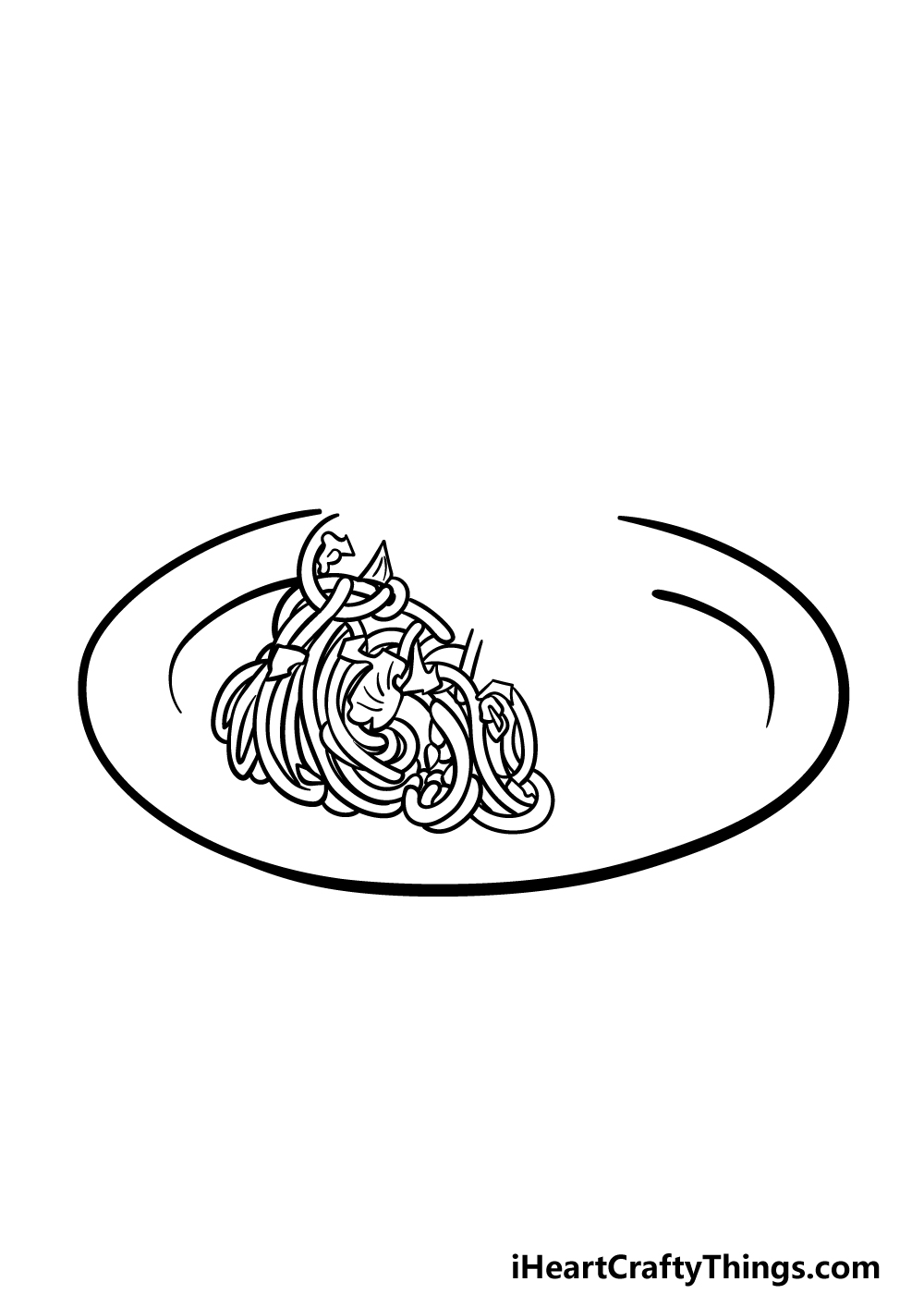 how to draw Spaghetti step 2