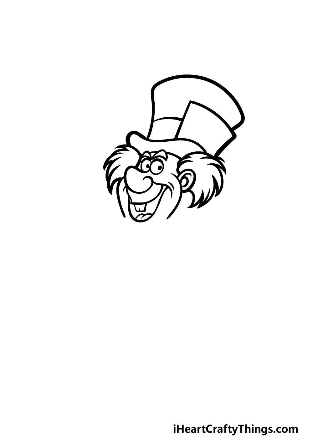 how to draw the Mad Hatter step 2