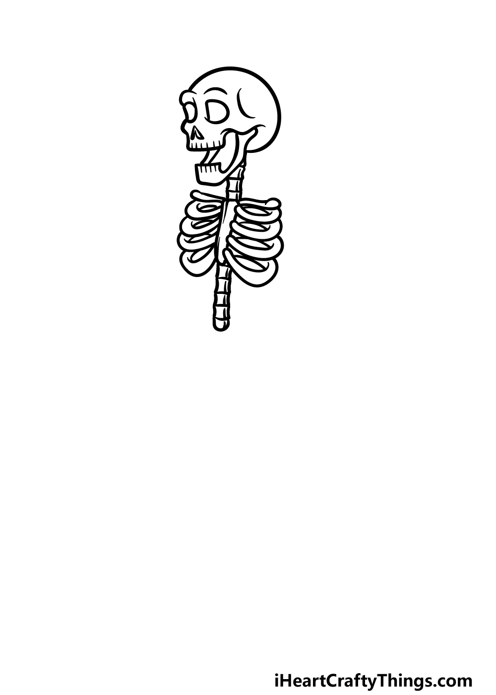 how to draw a Cartoon Skeleton step 2