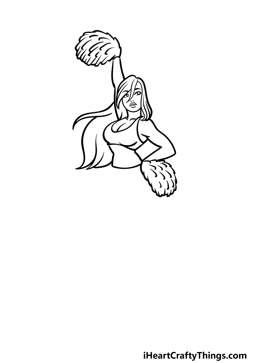 how to draw a cheerleader step 2