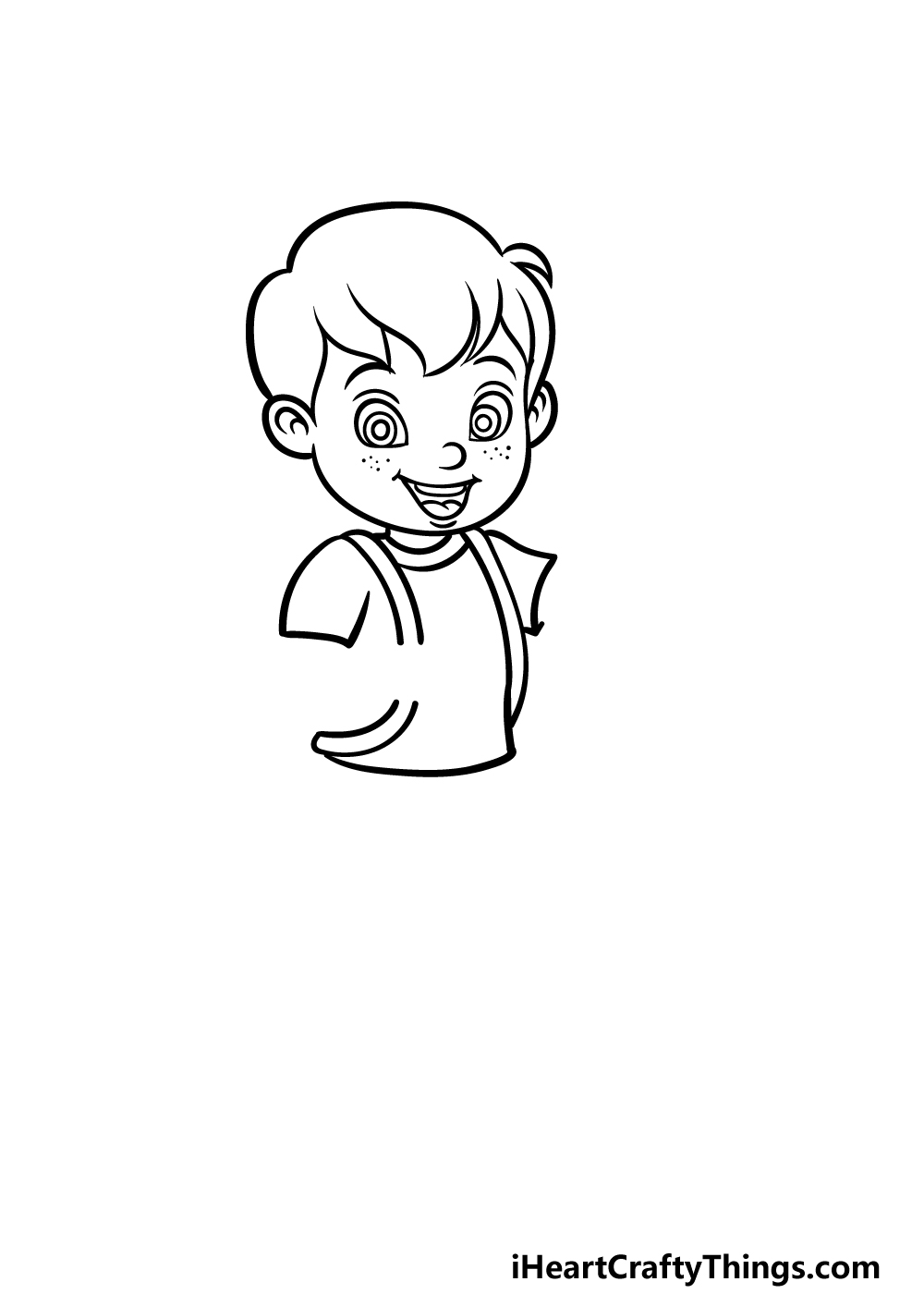 how to draw a Little Boy step 2