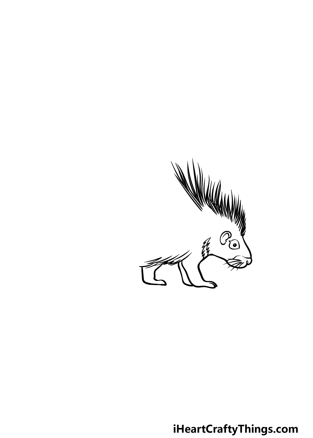 how to draw a Porcupine step 2