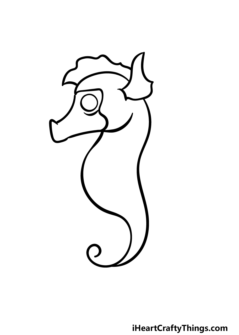 how to draw a Seahorse step 2