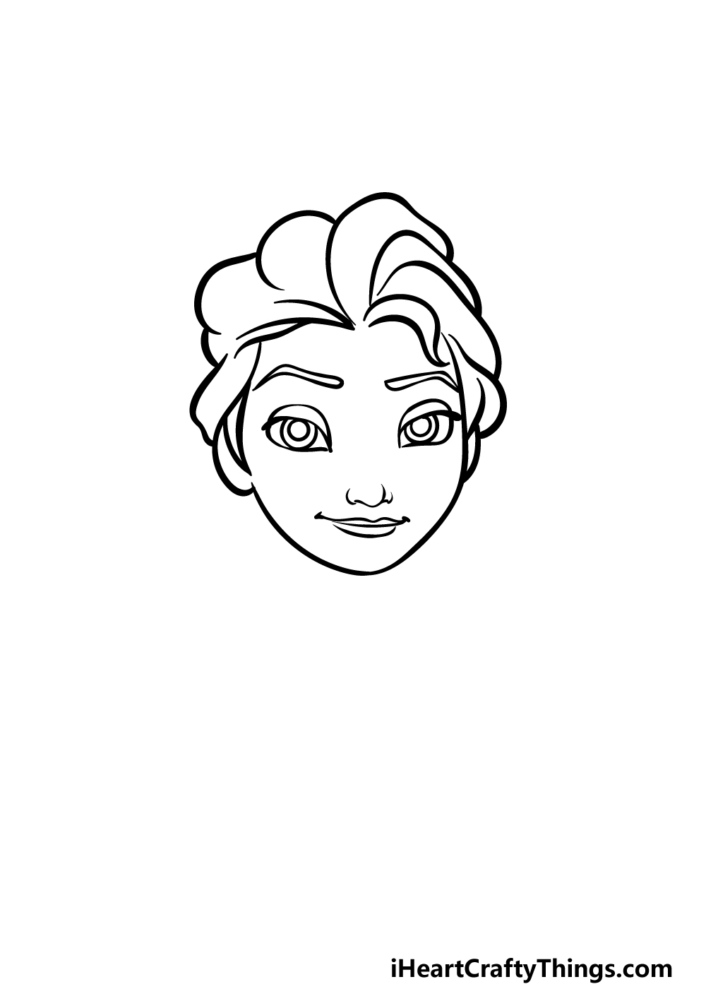 how to draw Elsa step 2